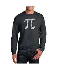 La Pop Art Men's Word Art The First 100 Digits Of Pi Crewneck Sweatshirt