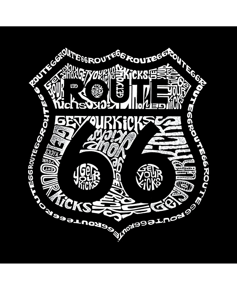 La Pop Art Men's Word Get Your Kicks On Route 66 Crewneck Sweatshirt