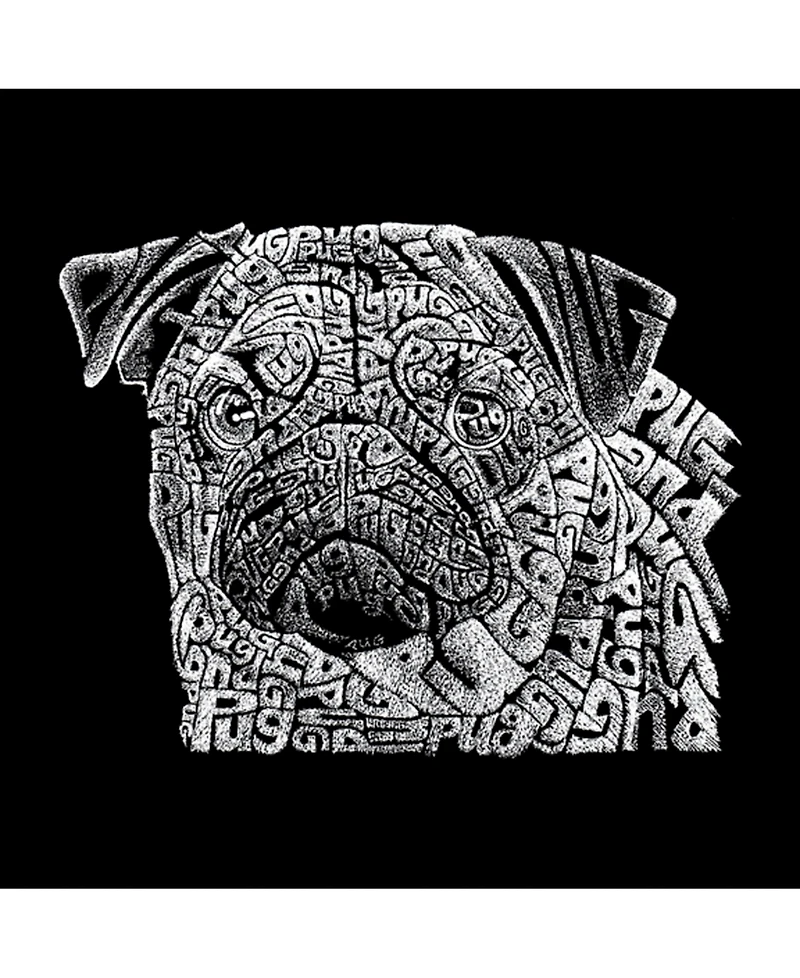 La Pop Art Men's Word Pug Face Crewneck Sweatshirt
