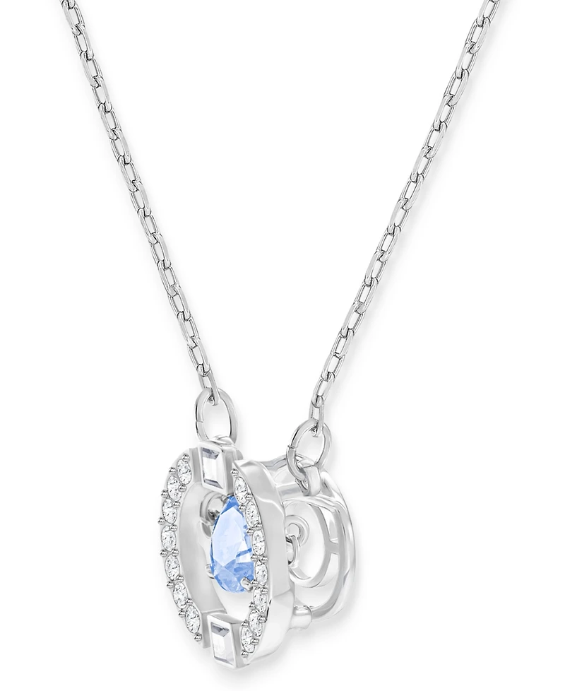 Swarovski Silver-Tone Dancing Crystal Pendant Necklace, 14-7/8" + 2" extender