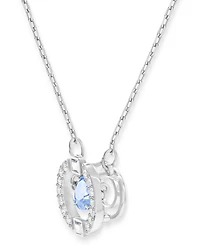 Swarovski Silver-Tone Dancing Crystal Pendant Necklace, 14-7/8" + 2" extender