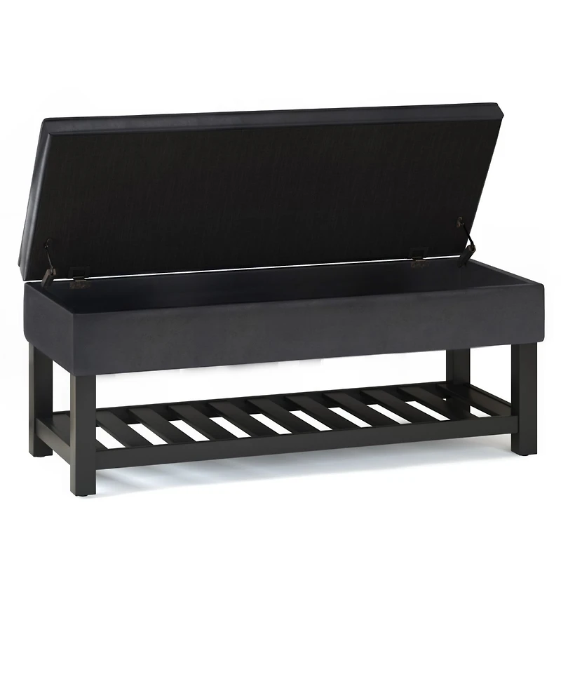 Simpli Home Cosmopolitan Storage Ottoman Bench with Open Bottom