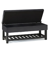 Simpli Home Cosmopolitan Storage Ottoman Bench with Open Bottom