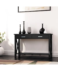 Simpli Home Kitchener Solid Wood Console Sofa Table