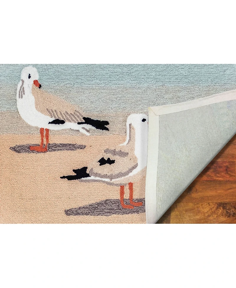 Liora Manne' Frontporch Gulls Sand 2'6" x 4' Outdoor Area Rug
