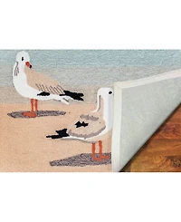 Liora Manne' Frontporch Gulls Sand 2'6" x 4' Outdoor Area Rug