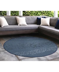 Liora Manne Carmel School of Fish 7'10" x 7'10" Round Rug