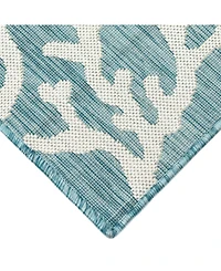 Liora Manne' Carmel Coral Border 6'6" x 9'4" Outdoor Area Rug