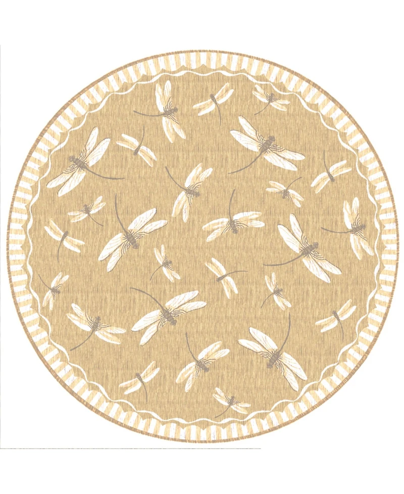 Liora Manne' Carmel Dragonfly 7'10" x 7'10" Round Rug
