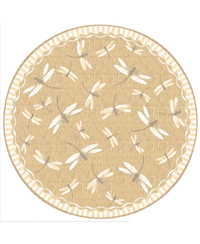 Liora Manne' Carmel Dragonfly 7'10" x 7'10" Round Rug