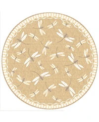 Liora Manne' Carmel Dragonfly 7'10" x 7'10" Round Rug