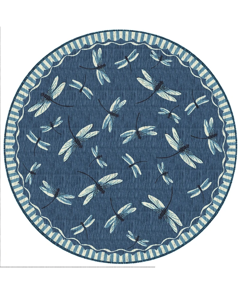 Liora Manne' Carmel Dragonfly 7'10" x Round Rug