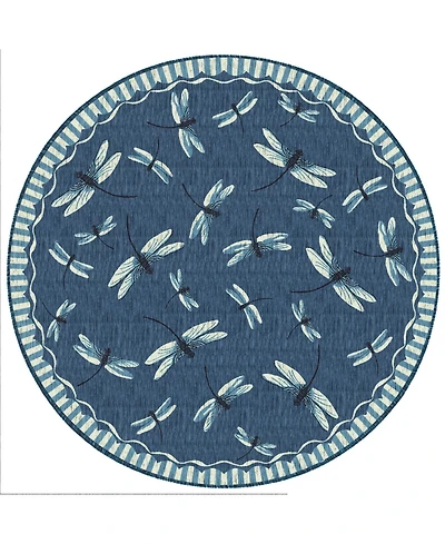 Liora Manne' Carmel Dragonfly 7'10" x Round Rug