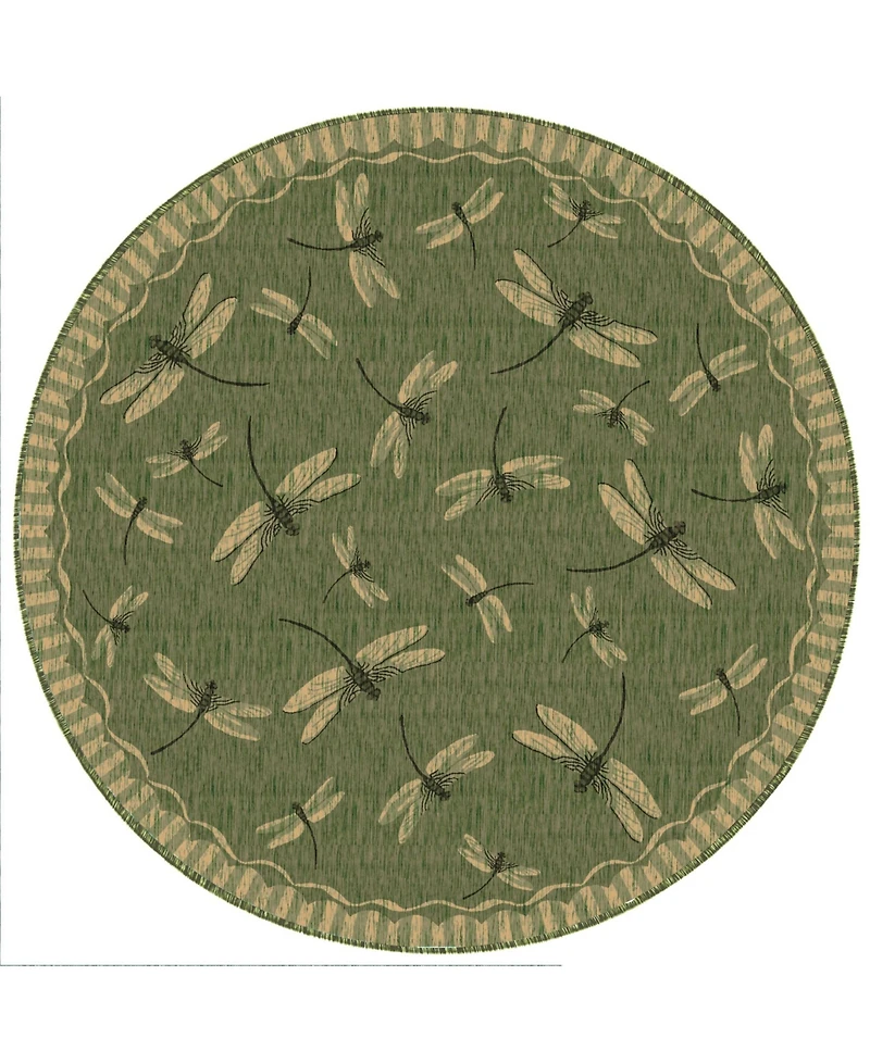 Liora Manne' Carmel Dragonfly 7'10" x 7'10" Round Rug