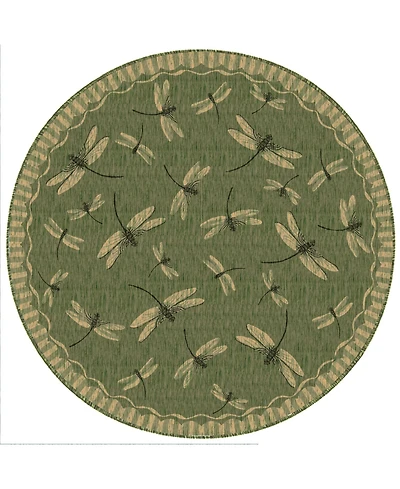 Liora Manne' Carmel Dragonfly 7'10" x 7'10" Round Rug