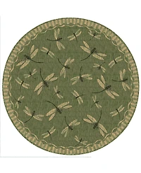 Liora Manne' Carmel Dragonfly 7'10" x 7'10" Round Rug