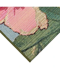 Liora Manne' Marina Tropical Floral Multi 7'10" x 9'10" Outdoor Area Rug