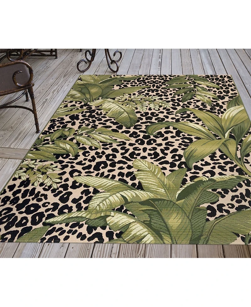 Liora Manne' Marina Safari Green 7'10" x 9'10" Outdoor Area Rug