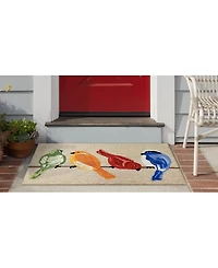 Liora Manne' Frontporch Birds Neutral 2'6" x 4' Outdoor Area Rug
