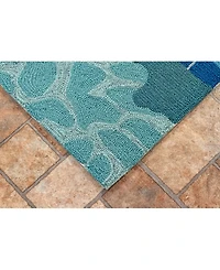 Liora Manne' Frontporch This Way To The Pool Aqua 2'6" x 4' Outdoor Area Rug