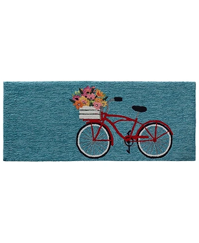 Liora Manne' Frontporch Bike Ride Blue 2' x 5' Runner Rug