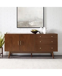 Walker Edison 70" Mid century Modern 3 Drawer, 2 Door Sideboard