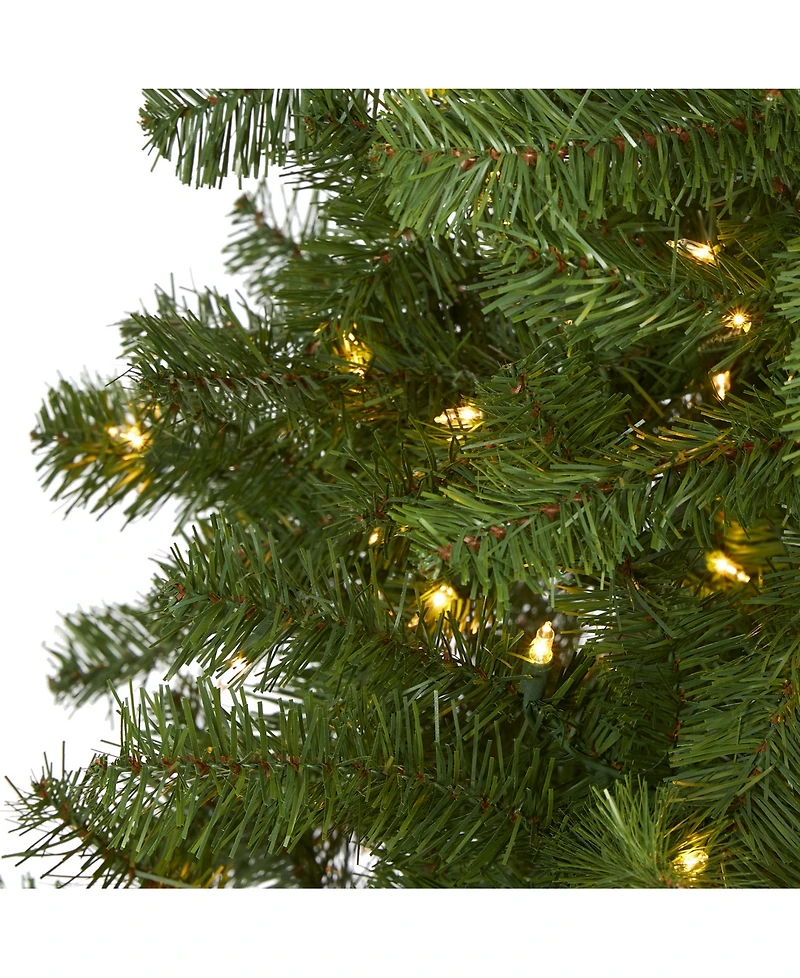 Nearly Natural Springfield Artificial Christmas Tree with 300 Warm Clear Lights and 596 Tips