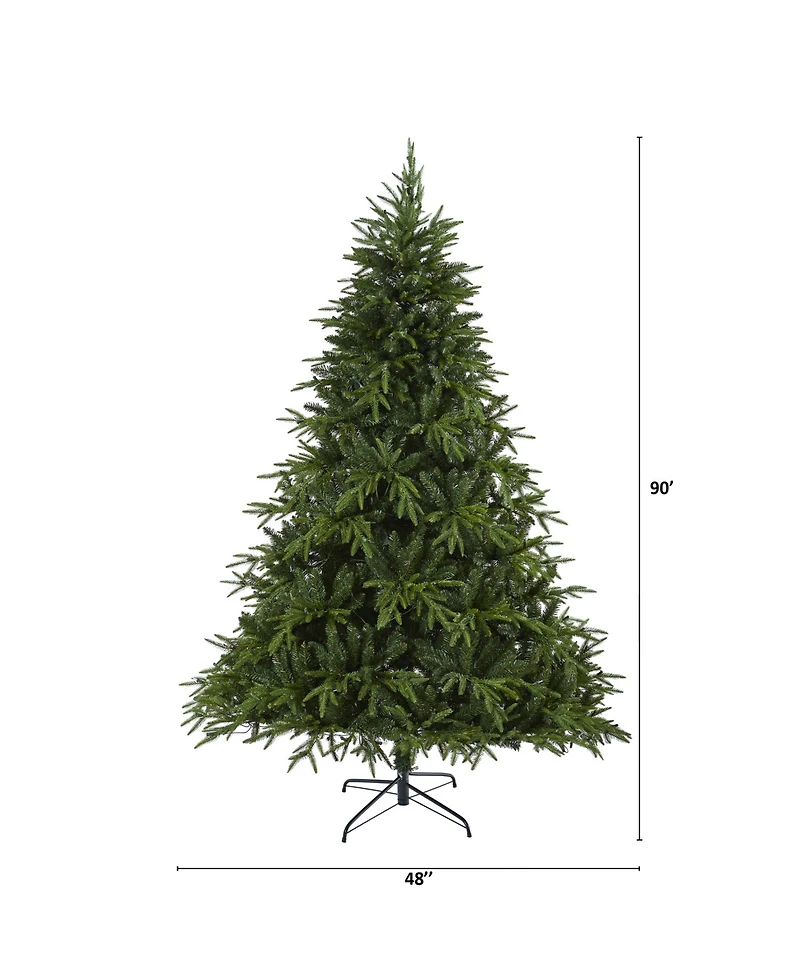 Nearly Natural Colorado Mountain Fir "Natural Look" Artificial Christmas Tree with 600 Clear Led Lights and 3048 Bendable Branches