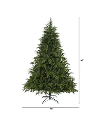 Nearly Natural Colorado Mountain Fir "Natural Look" Artificial Christmas Tree with 600 Clear Led Lights and 3048 Bendable Branches