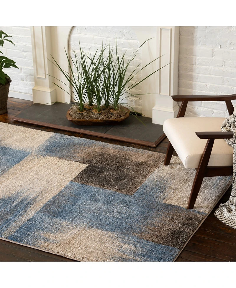 Closeout! Portland Textiles Urban Exposure Flame Blue 5' x 7'6" Area Rug