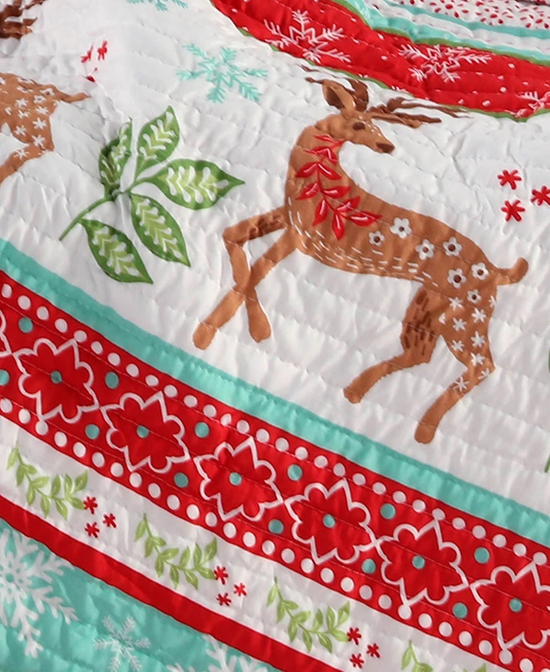Levtex Let It Snow Festive Christmas Quilted Throw, 50" x 60"