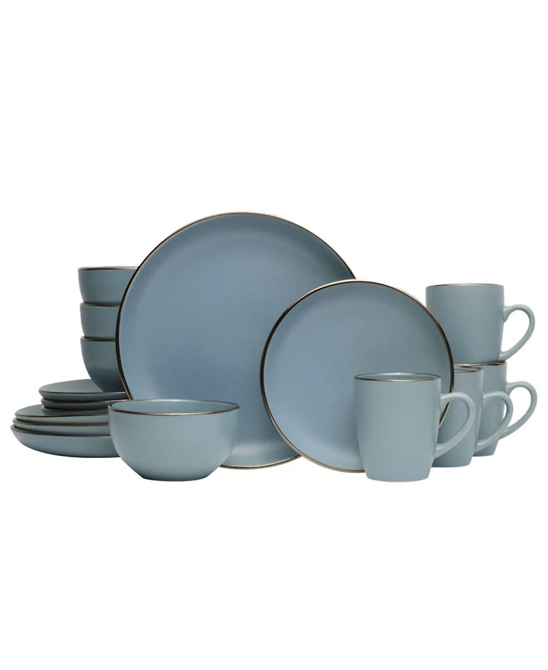 Pfaltzgraff Hadlee Blue 16-Pc Dinnerware set, Service for 4