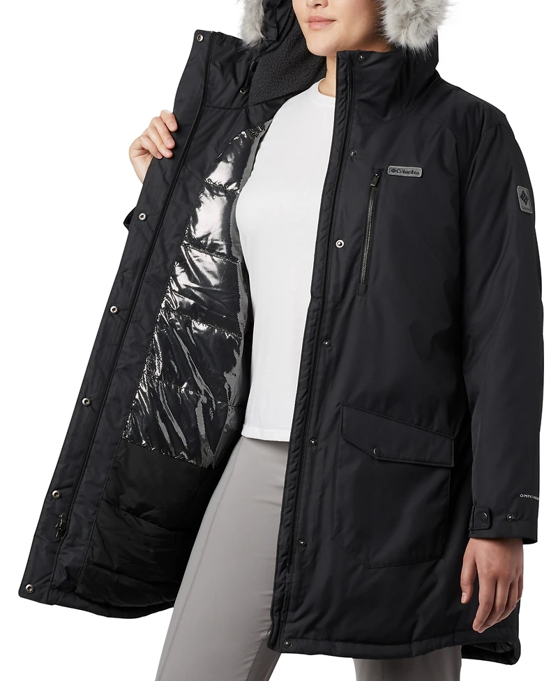 Columbia Plus Suttle Mountain Hooded Faux-Fur-Trim Long Insulated Coat