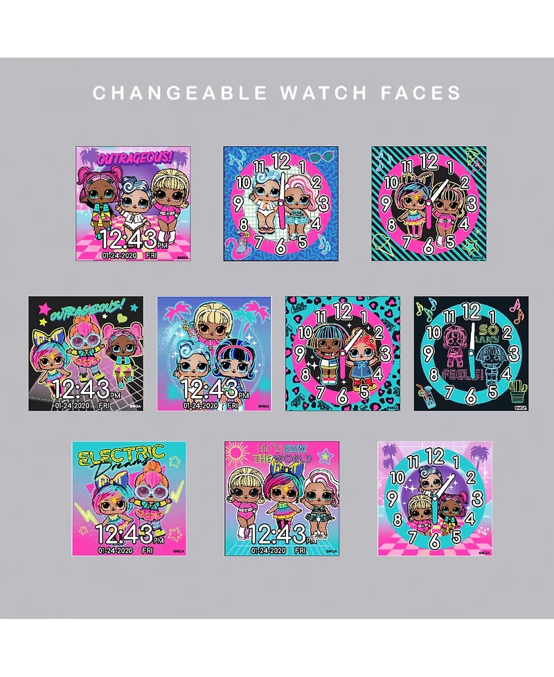 Accutime Kid's Lol Surprise Pink Silicone Strap Smart Watch 46x41mm