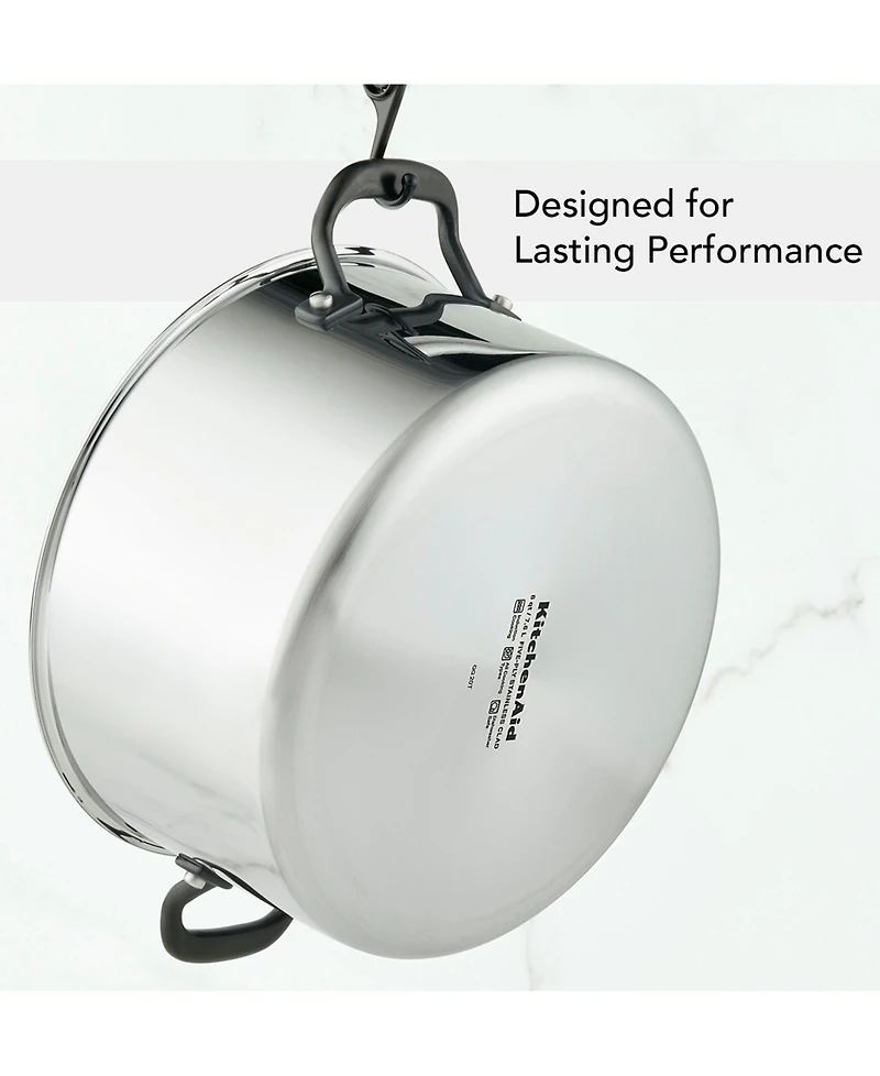 KitchenAid 5-Ply Clad Stainless Steel 8 Quart Stockpot with Lid