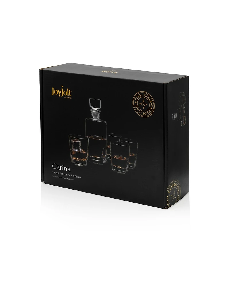 JoyJolt Carina Whiskey Decanter Set of 5