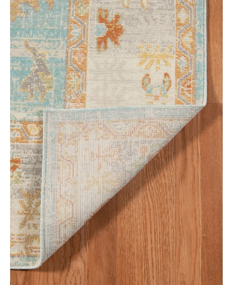 Amer Rugs Bohemian Bhm-3 Aqua and Beige 7'9" x 9'9" Outdoor Area Rug