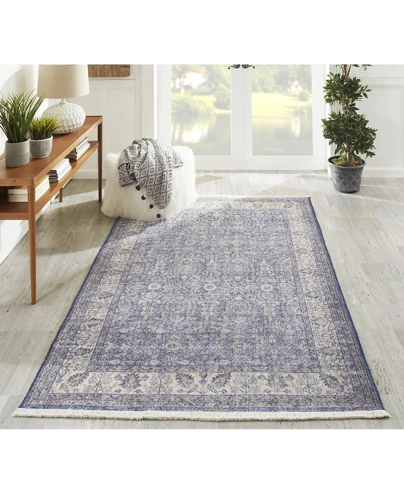 Momeni Helena Hel-4 Blue 2'6" x 8' Runner Rug