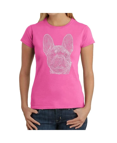 La Pop Art Women's T-Shirt with French Bulldog Word