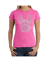 La Pop Art Women's T-Shirt with French Bulldog Word