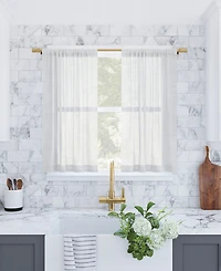 Slub Textured Linen Blend Cafe Curtain Pair