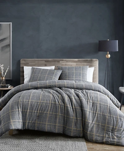 Kenneth Cole New York Sussex Cotton Flannel Duvet Cover Set, Full/Queen