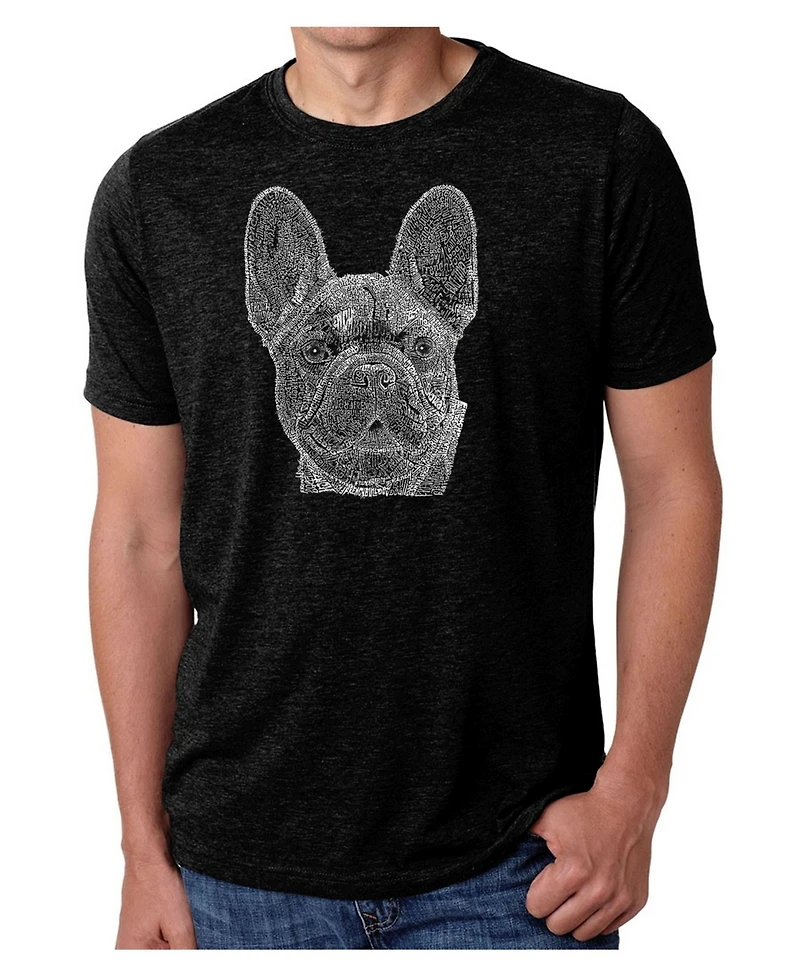 La Pop Art Men's Premium Word French Bulldog T-shirt