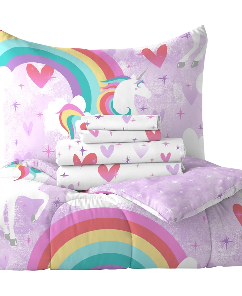 Dream Factory Unicorn Rainbow -Pc. Comforter Set