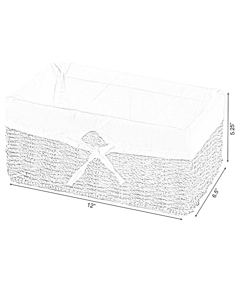 Wickerwise Seagrass Shelf Basket Lined with White Lining