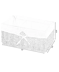 Wickerwise Seagrass Shelf Basket Lined with White Lining