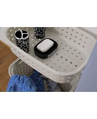 Vintiquewise 2 Tier Plastic Laundry Basket with Wheels