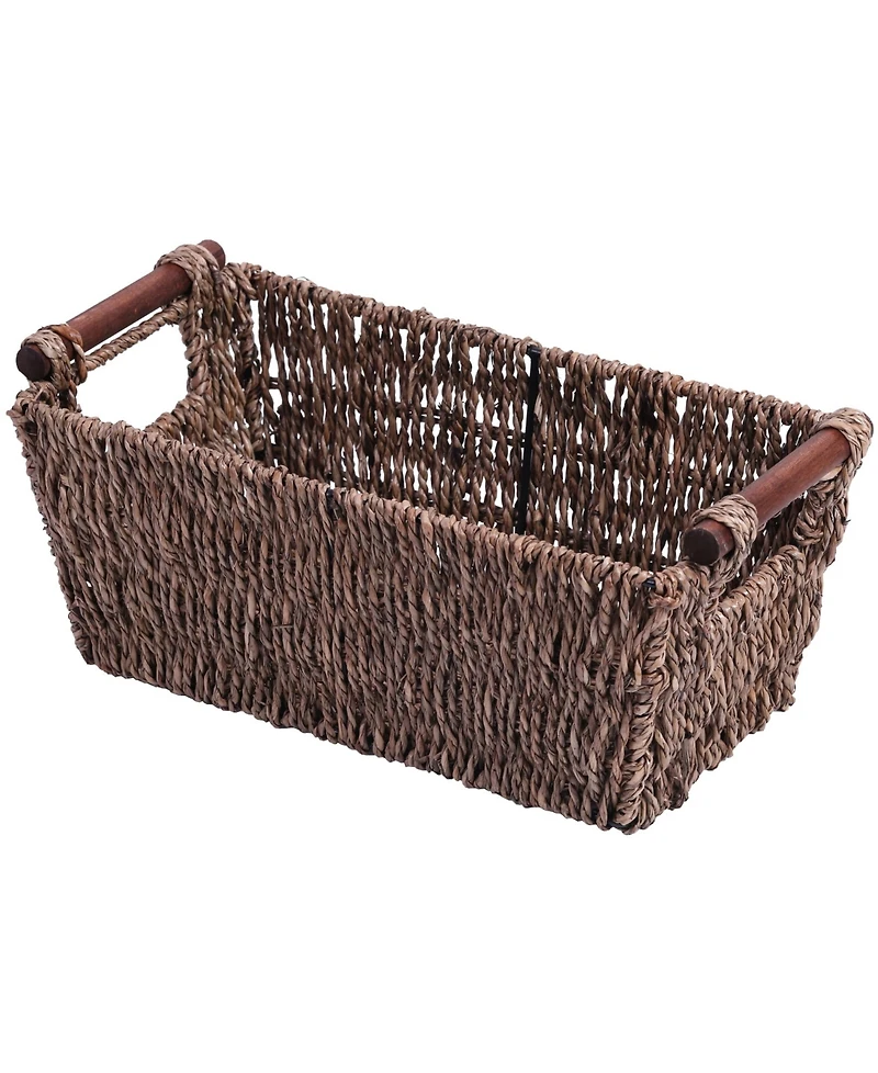 Wickerwise Seagrass Counter-Top Basket Great for Folded Paper Towel