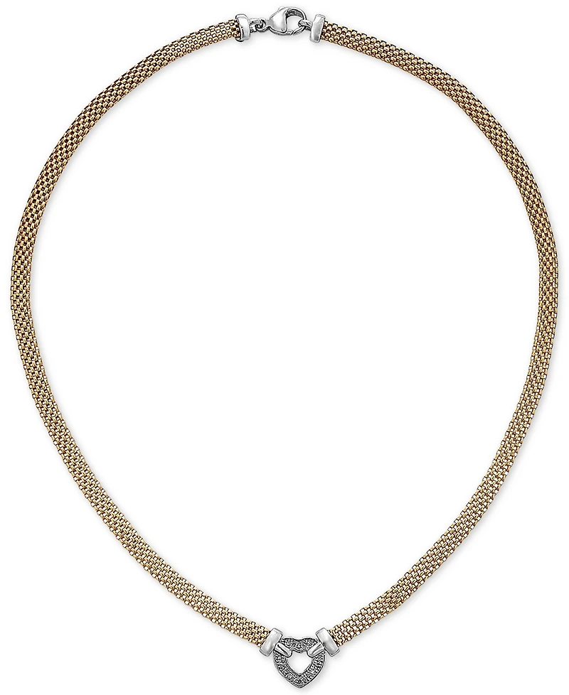 Diamond Heart Necklace in 14k Gold Vermeil and Sterling Silver (1/8 ct. t.w.)