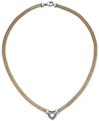 Diamond Heart Necklace in 14k Gold Vermeil and Sterling Silver (1/8 ct. t.w.)